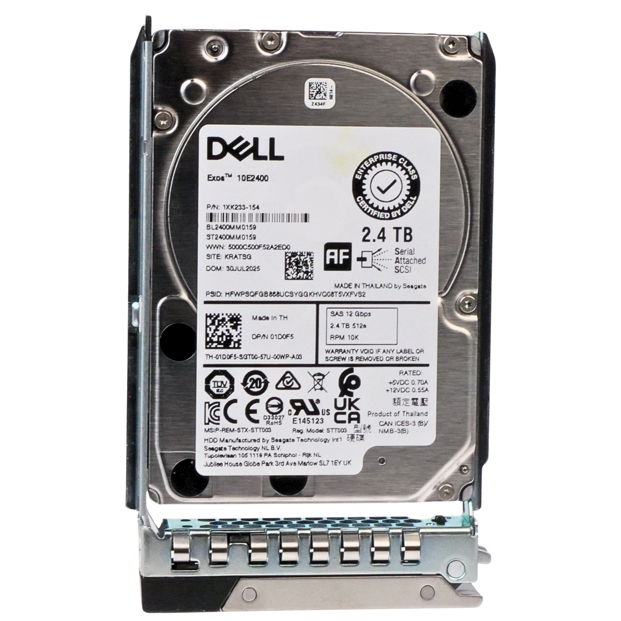 Dell G14 K0N77 2.4TB 10K RPM SAS 12Gb/s 512e 256MB 2.5in HDD