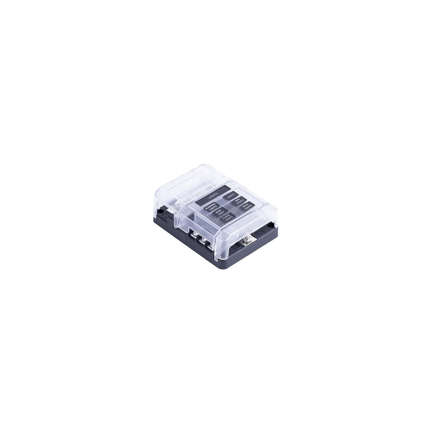 Sierra FS40830 408 Series Fuse Block W/bus Bar & Cover, 6-Gang