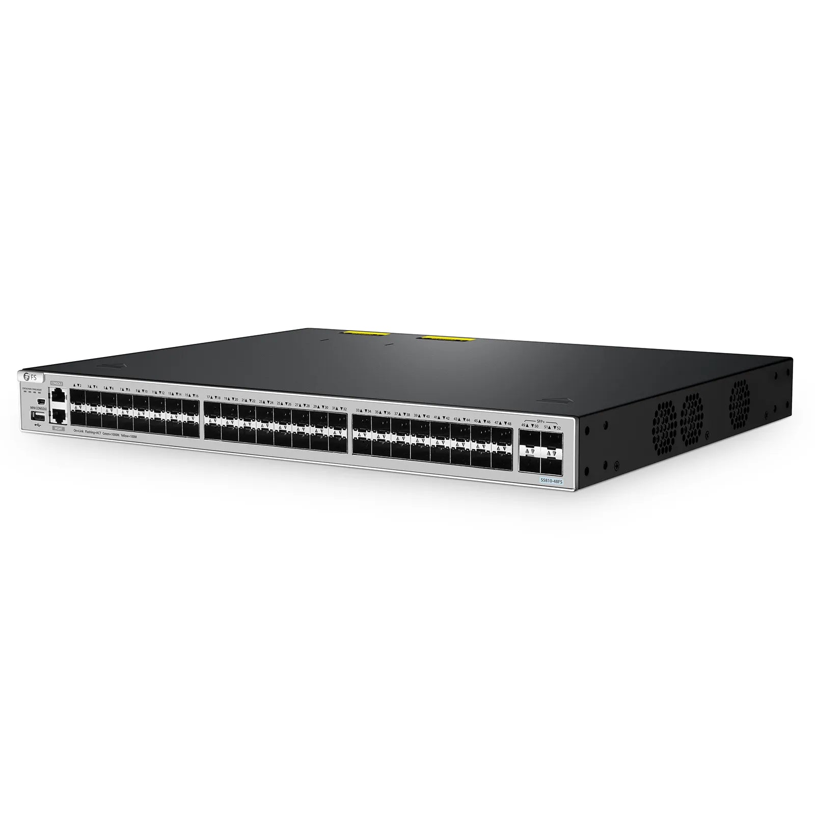 S5810-48FS, 48-Port Gigabit Ethernet L3 Switch, 48 x 1Gb SFP, with 4 x 10Gb SFP+ Uplinks, Stackable Switch, Broadcom Chip