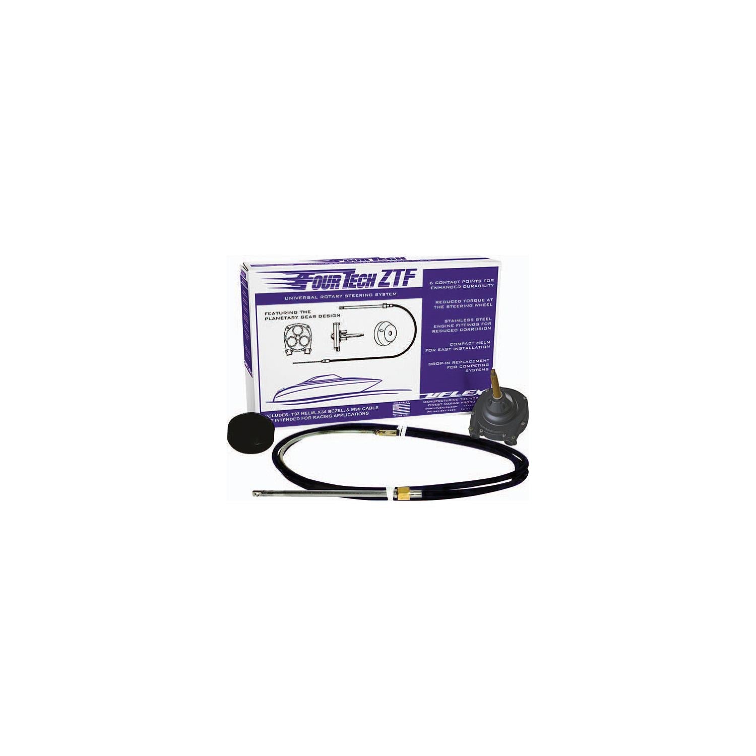 Uflex FOURTECHBLK11 ZTF Uflex ZTF Rotary Steering System, 11' Black Cable