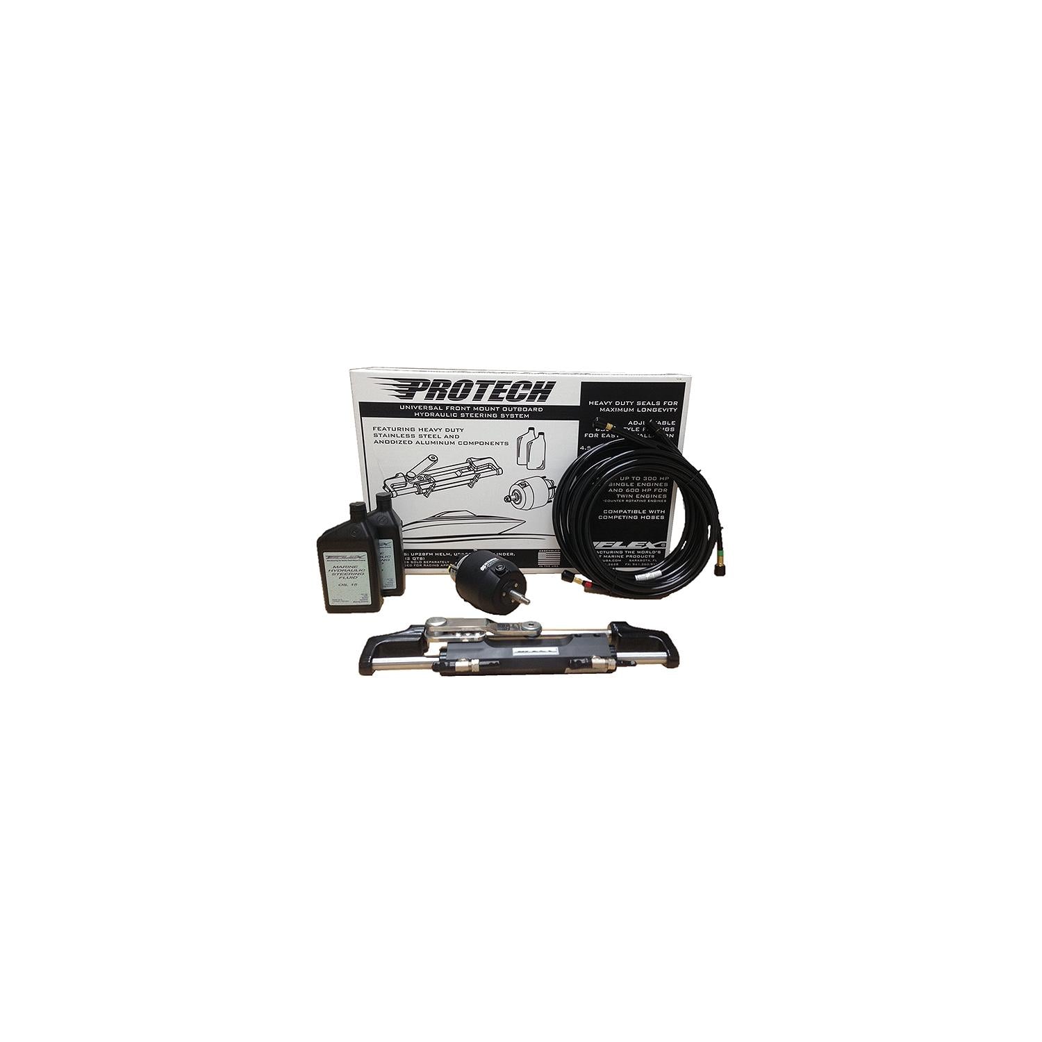 Uflex USA PROTECH10H20 Uflex PROTECH10H20 Hydraulic Steering System for Mercury, Yamaha, Honda w/20' hoses included.