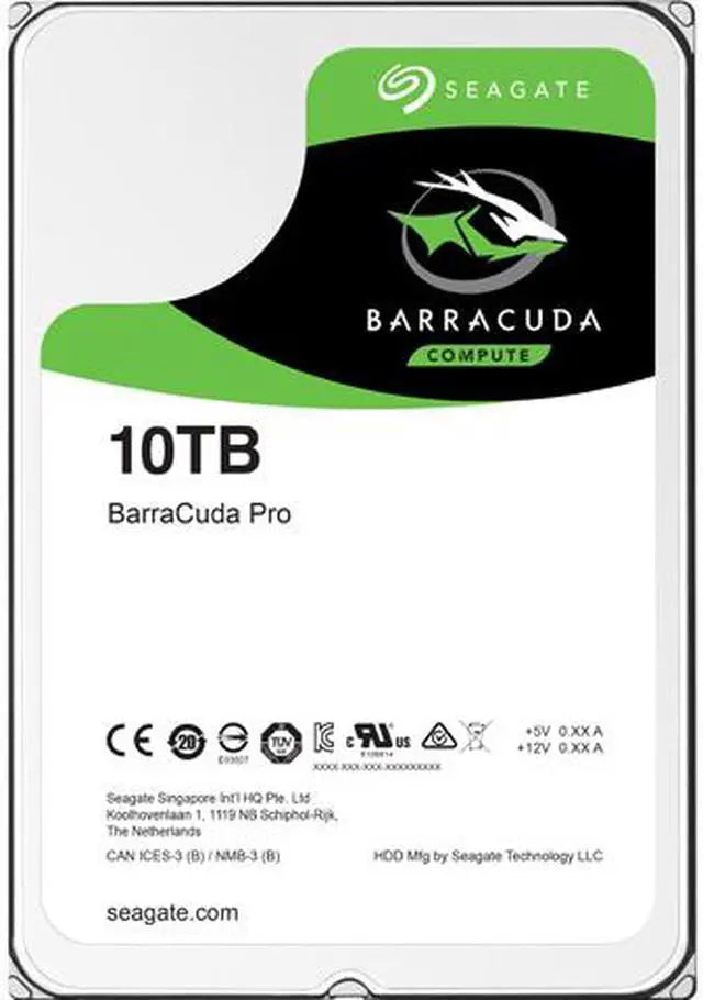 Seagate BarraCuda Pro ST10000DM0004 10TB 7200 RPM 256MB Cache SATA 6.0Gb/s 3.5" Hard Drive Bare Drive