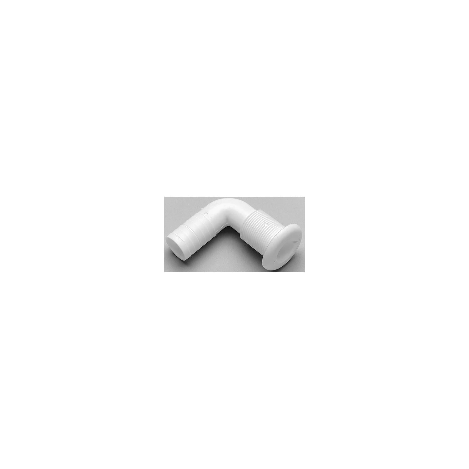 TH Marine TH-1592-DP Thru Hull 1-1/2" 90D Hose White