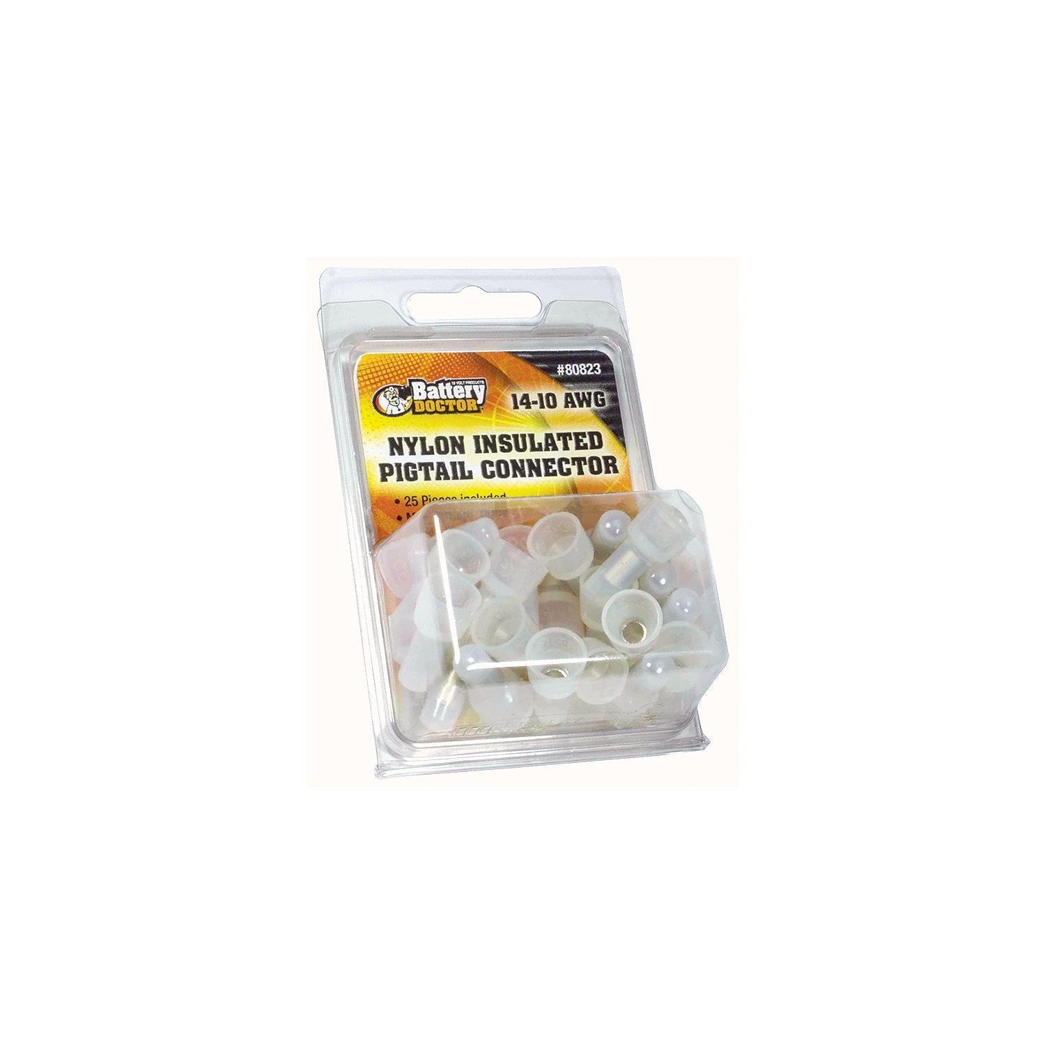 Wirthco 80823 Battery Doctor High Temperature Vinyl Insulated Pigtail Connector, 12-10 AWG, 25/Pk.