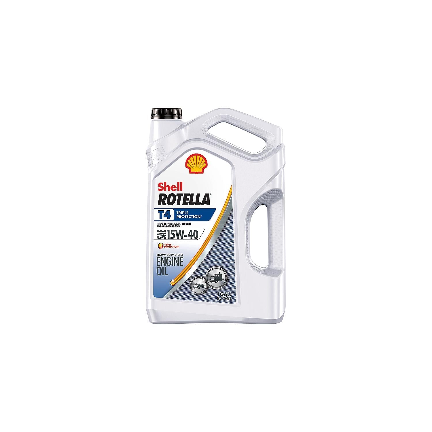 Shell Oil 550045127 Shell Rotella T4 Triple-Protection Heavy-Duty Diesel Motor, Oil, 15W-40, 2.5 Gal.
