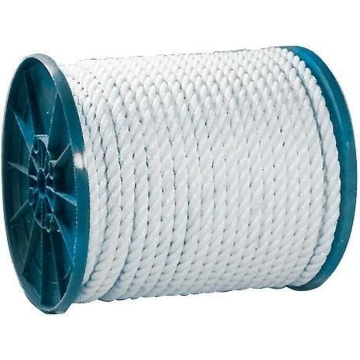 Twisted Nylon Rope, White, 3/4" x 600'