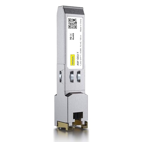10Gtek ๐ญ๐ฌ/๐ญ๐ฌ๐ฌ/๐ญ๐ฌ๐ฌ๐ฌ๐๐ฎ๐๐ฒ-๐ง ๐๐ผ๐ฝ๐ฝ๐ฒ๐ฟ ๐ฆ๐๐ฃ, Auto-Negotiation SFP to RJ45 Mini-GBIC Transceiver or Cisco GLC-T(10/100/1000)/SFP-GE-T(10/100/1000) Pack of 2|B09NNMP934