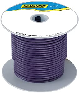 Seachoice 50-63117 Tinned Copper Marine Wire, 14 AWG, Purple, 100'