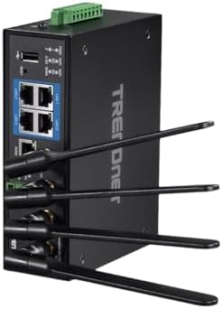 TRENDnet Industrial AC1200 Wireless Gigabit PoE+ Router, TI-WP100, 4 x Gigabit PoE+ Ports, 1 x Gigabit WAN Port, IP30 Housing, 120W PoE Power Budget, Dual-WAN, Dual-Band WiFi, VPN, Inter-VLAN Routing