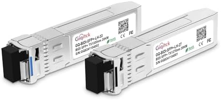 1 Pair 10GBASE-BX60-UD BiDi SFP+ Module, TX 1270nm/1330nm, RX 1330nm/1270nm, 60km DOM Simplex LC/UPC SMF Optical Transceiver Networking Mini Gbic for Dell GP-SFP-10GBX-U-60/ GP-SFP-10GBX-D-60|B0DQ7LLWCR