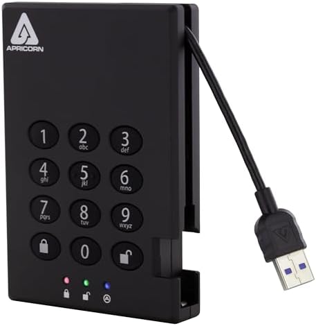 Apricorn 2TB Aegis Padlock USB 3.0 256-Bit AES XTS Hardware Encrypted Portable External Hard Drive (A25-3PL256-2000)|B00NTQGZP6