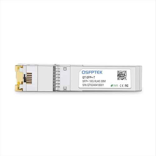 10GBASE-T SFP+ to RJ45 Transceiver, 10G Ethernet Copper Module, Optical SFP RJ 45 10Gb T Mini-GBIC Compatible with Cisco SFP-10G-T-S, Ubiquiti UF-RJ45-10G, Mikrotik, Supermicro, Fortinet, up to 30m|B07QXNQTXG