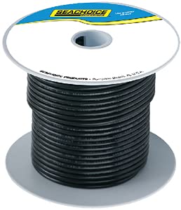 Seachoice 50-63008 Tinned Copper Marine Wire, 2 AWG, Black, 100'