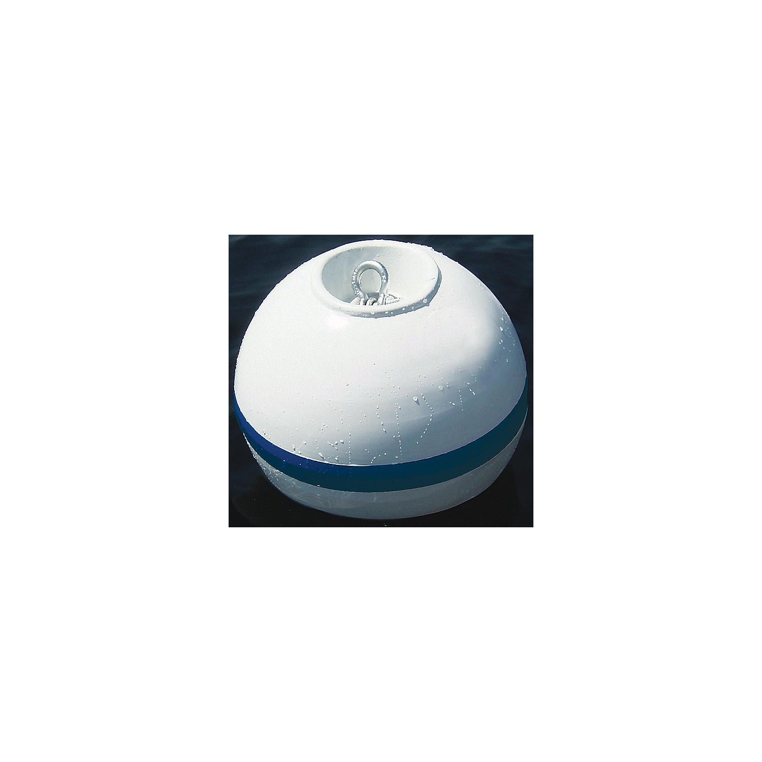 Taylor Made Products 46818 Taylor Sur-Moor Shackle Buoy White w/ Blue Reflective, Striping