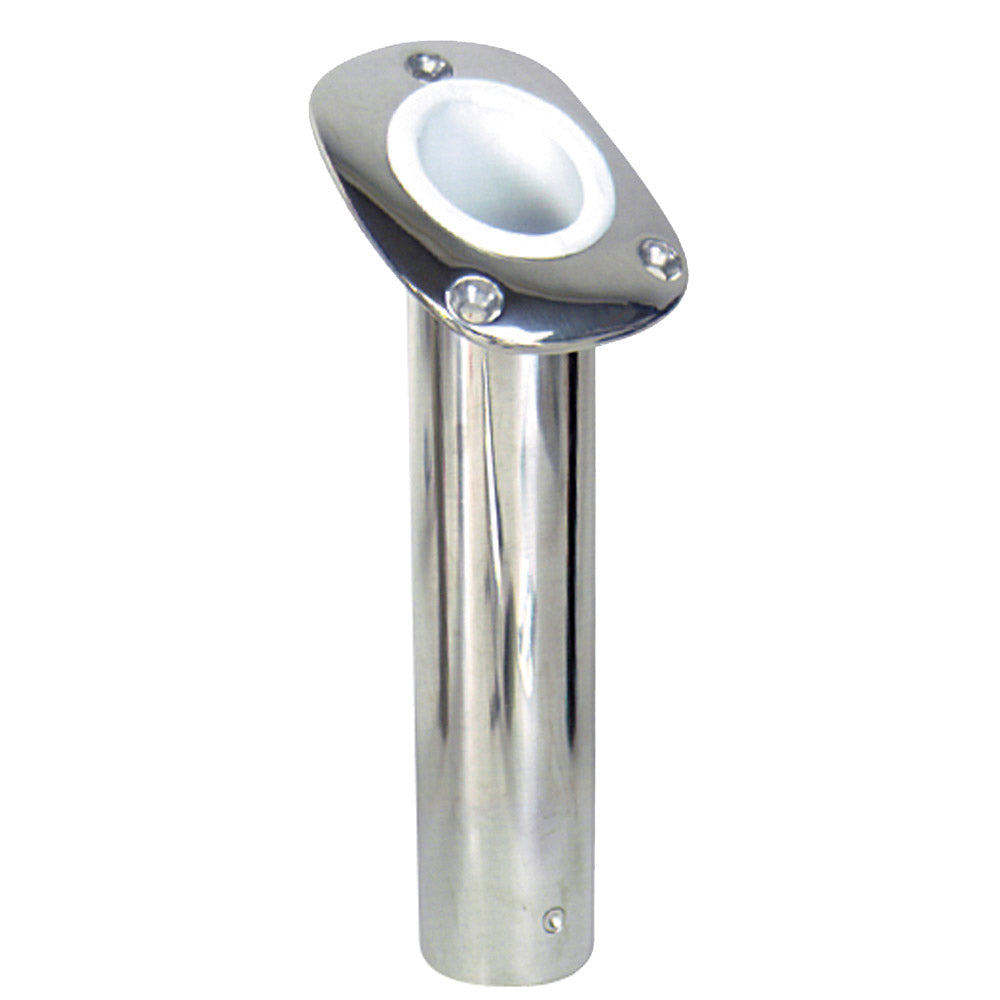 Whitecap S-0096 Bluewater 30 Deg. Stamped S.S. Flush Mount Rod Holder