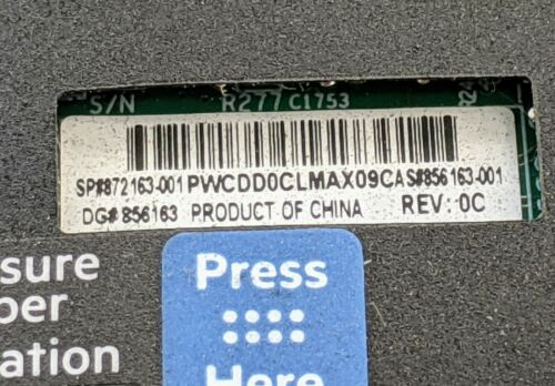 HPE 872163-001 10GbE Adapter - Label | Alo Tech Solutions