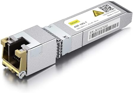 10Gtek 10GBase-LR SFP+ Transceiver, 10G 1310nm SMF SingleMode Fiber Optic Module, 10km, for Cisco SFP-10G-LR, Meraki MA-SFP-10GB-LR, Ubiquiti UniFi UF-SM-10G, Fortinet, Mikrotik, Netgear, Pack of 2|B08BP4M8LV