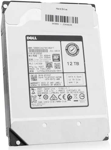Western Digital Dell Ultrastar DC HC520 HUH721212ALE600 0F29595 12TB 7.2K RPM SATA CMR 6Gb/s 512e 256 MB Cache 3.5in Enterprise HDD (Renewed