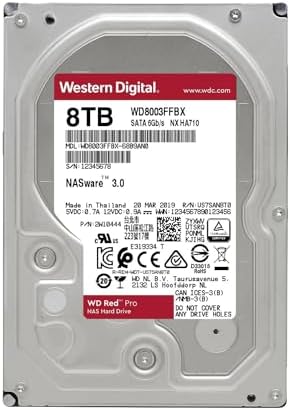Western Digital 24TB WD Red Pro NAS Internal Hard Drive HDD - 7200 RPM, SATA 6 Gb/s, CMR, 512 MB Cache, 3.5" - WD240KFGX|B0D24TQK3Q