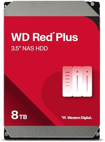 Western Digital 2TB WD Red Plus NAS Internal Hard Drive HDD - 5400 RPM, SATA 6 Gb/s, CMR, 64 MB Cache, 3.5" -WD20EFPX
