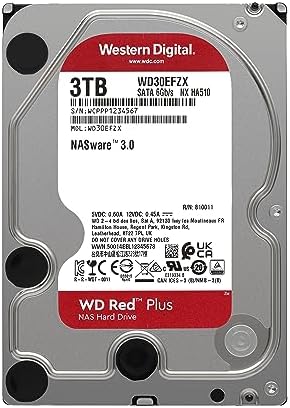 Western Digital 4TB WD Red Plus NAS Internal Hard Drive HDD - 5400 RPM, SATA 6 Gb/s, CMR, 128 MB Cache, 3.5" -WD40EFZX|B08VH8C3WZ