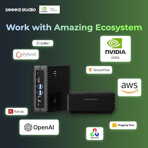 seeed studio NVIDIA Jetson Orin NX 16GB Edge AI Device - reComputer J4012, 4xUSB 3.2, M.2 Key E & Key M Slot, Pre-Installed Jetpack System with NVIDIA Jetpack on 128GB NVMe SSD|B0C88V4CB7