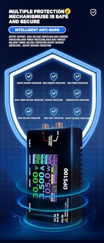 DPS100 Laboratory DC Power Supply, 30V 5A Adjustable, 100W max,with 2.4-inch IPS Display, <20mV Power Ripple, PD/QC/DC Input, Mini Portable Switching Power Supply (NO Power Adapter)|B0F25WQ89B