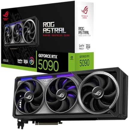 ASUS ROG Astral GeForce RTX 5090 White OC Edition Gaming Graphics Card (PCIe 5.0, 32GB GDDR7, HDMI/DP 2.1, 3.8-slot, 4fan design, Axial-tech fans, patented vapor chamber, Phase-change GPU thermal pad)|B0FJQNQ8M7