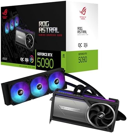 ASUS ROG Astral GeForce RTX™ 5090 OC Edition Gaming Graphics Card (PCIe® 5.0, 32GB GDDR7, HDMI®/DP 2.1, 3.8-Slot, 4-Fan Design, Axial-tech Fans, Patented Vapor Chamber, Phase-Change GPU Thermal pad