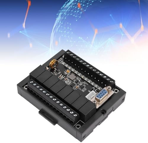 OVAQUIXI PLC Controller Board, DC 24V Programmable Logic Controller Module Rail Type Housing with Relay Output TTL and RS232 Ports|B0G44HH9FJ