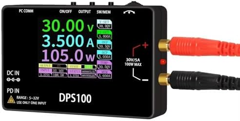DPS100 Laboratory DC Power Supply, 30V 5A Adjustable, 100W max,with 2.4-inch IPS Display, <20mV Power Ripple, PD/QC/DC Input, Mini Portable Switching Power Supply (NO Power Adapter)|B0F25WQ89B