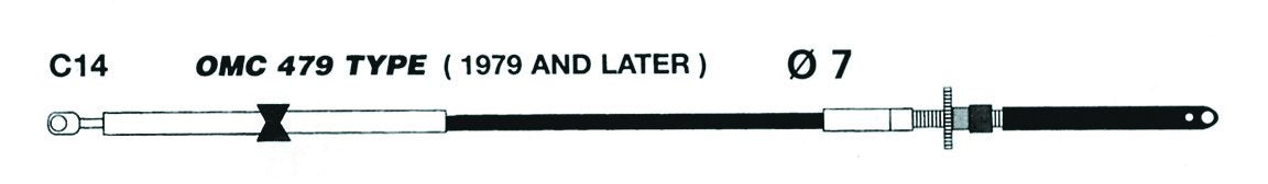 Uflex C14X09 UFLEX C4 Johnson/Evinrude (OMC) After 1979 Engine Control Cable