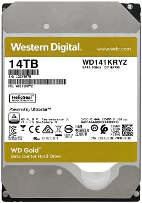 Western Digital 24TB WD Gold Enterprise Class SATA Internal Hard Drive HDD - 7200 RPM, SATA 6 Gb/s, 512 MB Cache, 3.5" - WD242KRYZ|B0DMB8BV8V