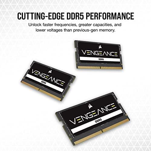 CORSAIR Vengeance SODIMM DDR5 RAM 32GB (1x32GB 4800MHz CL40-40-40-77 1.1V Intel AMD Laptop Notebook Memory - Black (CMSX32GX5M1A4800C40