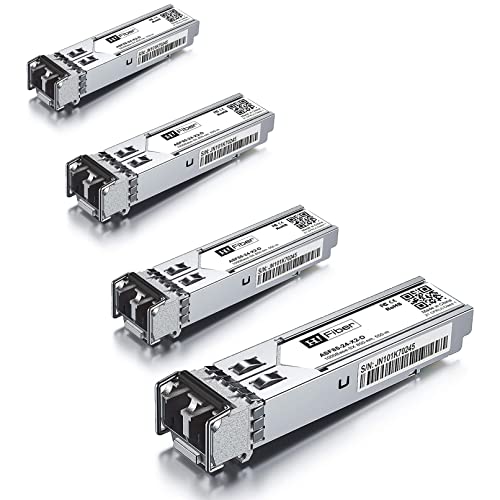 H!Fiber.com 4 Pack 10Gb SFP+ RJ45 Module, 10Gbase-T Ethernet SFP+ Copper Transceiver Support 10G/5G/2.5G/1.25G, Compatible with Cisco SFP-10G-T-S, Ubiquiti UF-RJ45-10G, UniFi, TP-Link, MikroTik, 30m|B0DN6TBR6L