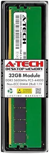 A-Tech 16GB Kit (2x8GB DDR5 4800MHz PC5-38400 CL40 UDIMM 1.1V Non-ECC Unbuffered DIMM 288-Pin Desktop PC/Computer RAM Memory Upgrade Modules