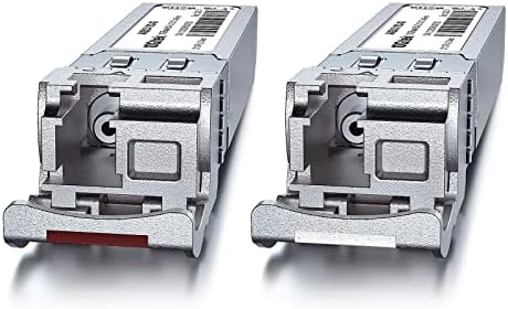 10GTEK 10GBase-SR SFP+ LC Transceiver, 10G 850nm Multimode SFP Module, up to 300 Meters, for Cisco SFP-10G-SR, Meraki MA-SFP-10GB-SR, Ubiquiti UniFi UF-MM-10G, Fortinet, TP-Link and More, Pack of 2|B08BP55663