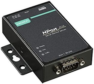 MOXA NPort 5110-1 Port Serial Device Server, 10/100 Ethernet, RS232, DB9 Male