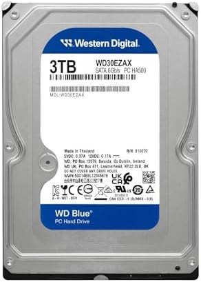 Western Digital 10TB WD Blue Internal Hard Drive HDD - 7200 RPM, SATA 6 Gb/s, 512 MB Cache, 3.5" - WD100EAGZ