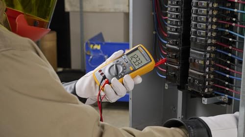 Fluke 15B+ Digital Multimeter, for Electrical Applications, Measures AC/DC Voltage and Current Measurements up to 1000V and 10A, Along with Resistance, Continuity, Diode, and Capacitance Capabilities