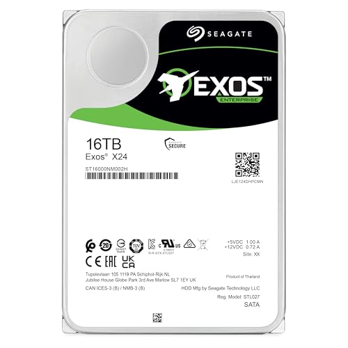 Seagate Exos X24 16TB Enterprise Internal Hard Drive HDD - 6GB/s SAS 7200RPM 2.5M MTBF (ST16000NM002H