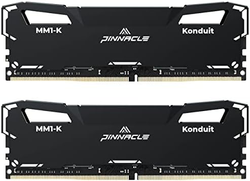 Timetec Pinnacle Konduit 32GB KIT(2x16GB) DDR4 3200MHz PC4-25600 CL16-18-18-38 XMP2.0 Overclocking 1.35V Dual Rank Compatible for AMD and Intel Desktop Gaming PC Memory Module - Black|B09T2G15VF