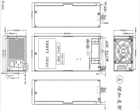80 Plus FSP500-702UC 2U 500W Server Power Supply Dual 8pins