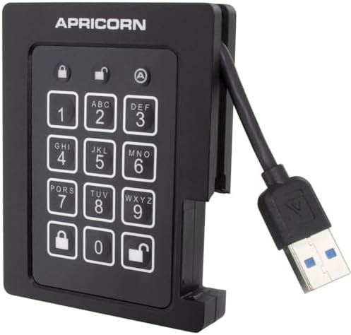 Apricorn 2TB Aegis Padlock SSD 256-Bit, FIPS 140-2 Level 2 Validated Ruggedized USB 3.0 Encrypted External Portable Drive (ASSD-3PL256-2TBF)|B079L2MG32