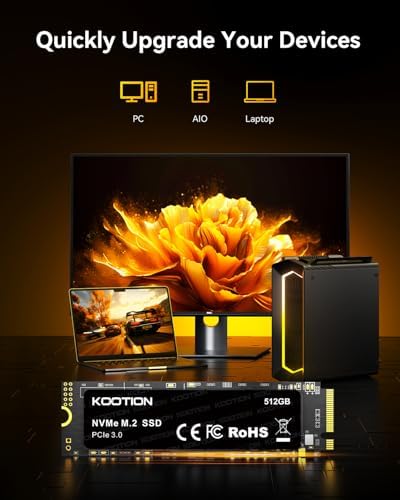 512GB PCIe 3.0 M.2 Internal Solid State Drive PCle 3.0x4 SSD NVMe M.2 2280 Internal SSD Up to 3500MB/s PCIe Gen 3 NVMe SSD Less Heat Large Storage M.2 Internal Solid State Hard Drive for PC