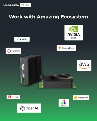 seeed studio NVIDIA Jetson Orin NX 16GB Edge AI Device - reComputer J4012, 4xUSB 3.2, M.2 Key E & Key M Slot, Pre-Installed Jetpack System with NVIDIA Jetpack on 128GB NVMe SSD|B0C88V4CB7