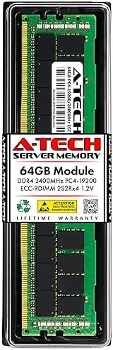 A-Tech 64GB Kit (2x32GB DDR4 3200MHz PC4-25600 ECC RDIMM 2Rx4 Dual Rank 1.2V ECC Registered DIMM 288-Pin Server & Workstation RAM Memory Upgrade Modules (A-Tech Enterprise Series