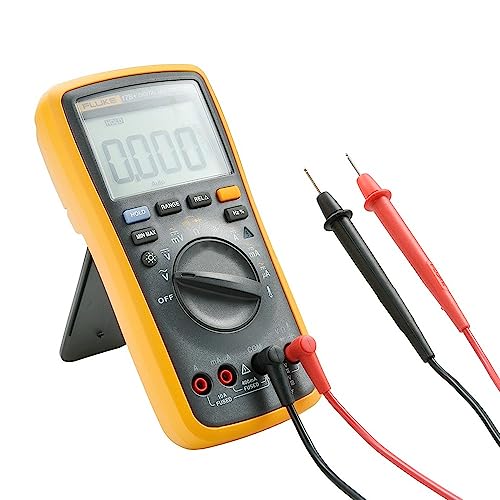 Fluke 17B+ Digital Multimeter, for Electrical Applications, Measures AC/DC Voltage 1000V, Current Measurements to 10A, Resistance, Continuity, Diode, Capacitance, Frequency, and Temperature Testing