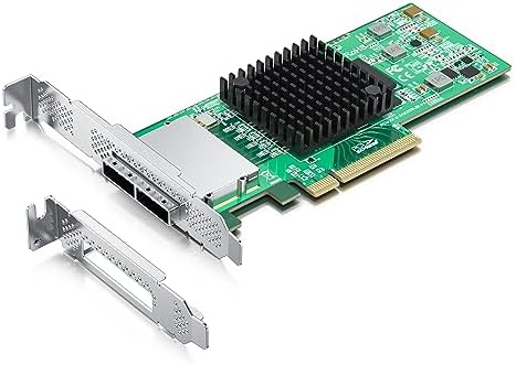 H!Fiber LSI SAS 9211-8i RAID Controller Card, 6Gb/s Internal SAS/SATA HBA Card, LSI 2008 Chip, PCI Express 2.0 X8, 2X SFF-8087 Ports