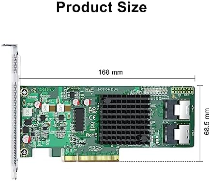 12G Internal PCI-E SAS/SATA HBA Controller Card, Broadcom's SAS 3008, Compatible for 9300-8I|B07VV91L61